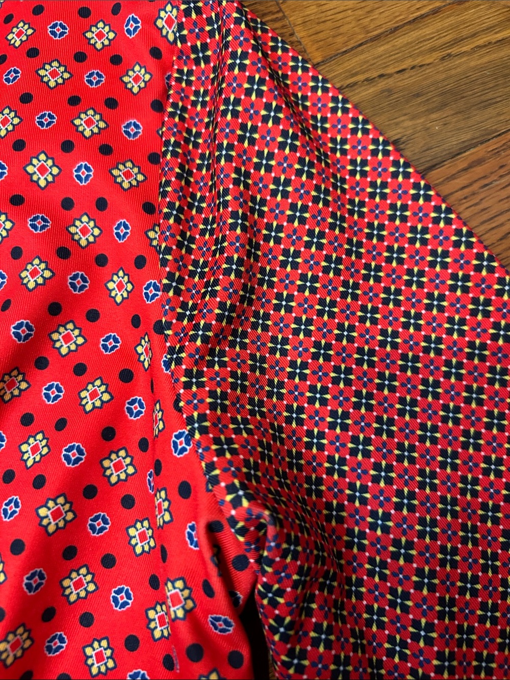 Gretchen Scott Designs Red Printed Midi Shirt Dress - Picture 5 of 13